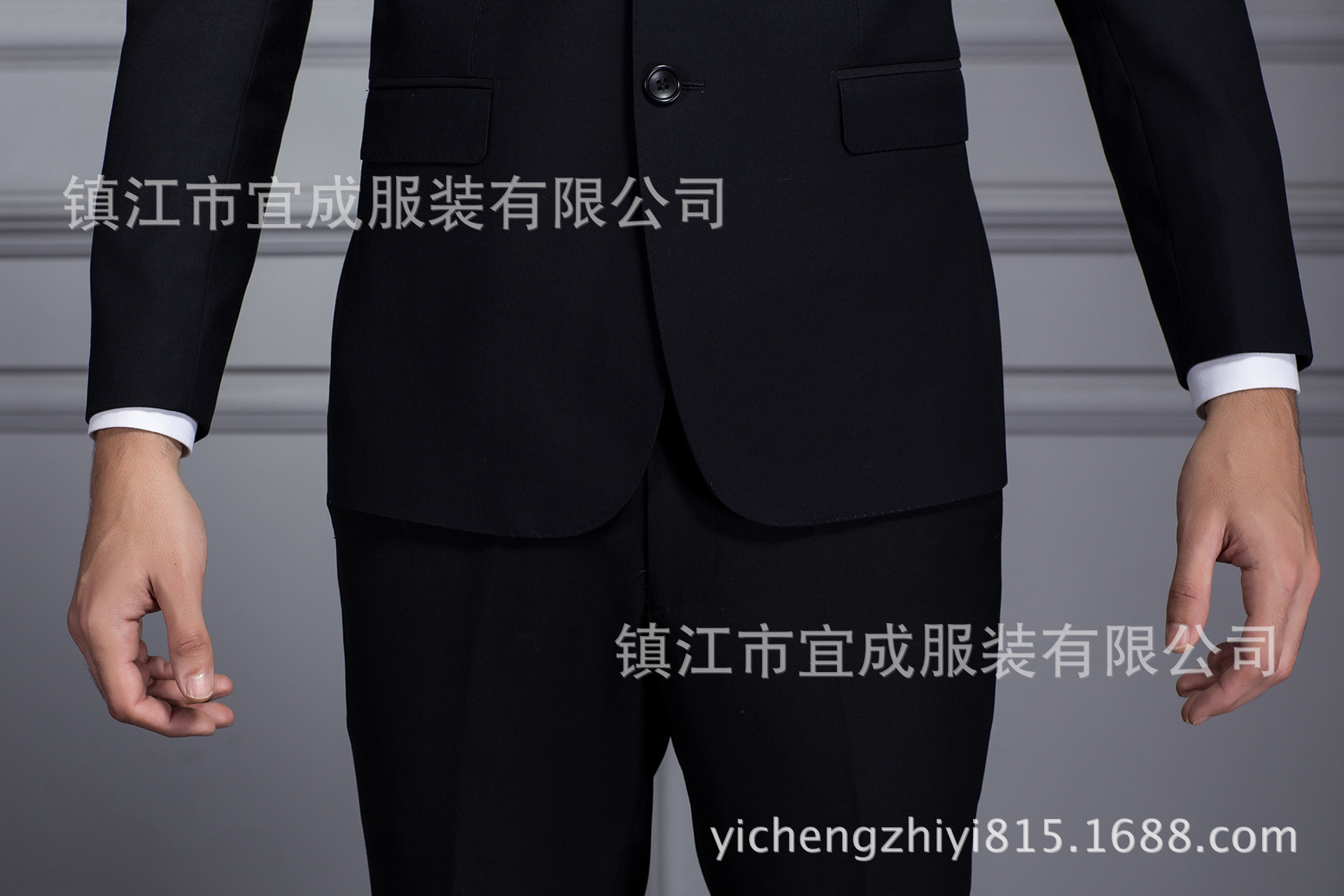 天津黑色商務(wù)休閑修身男士西服套裝